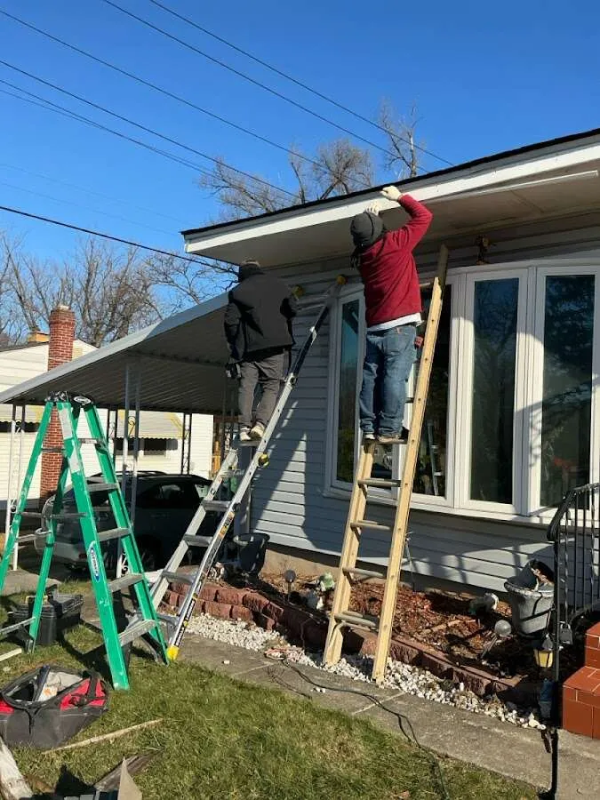 Restoration crew performing exterior repair in Glenvar Heights